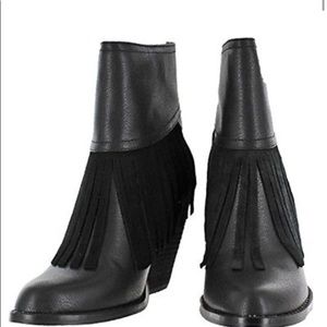 Black Fringe Bootie